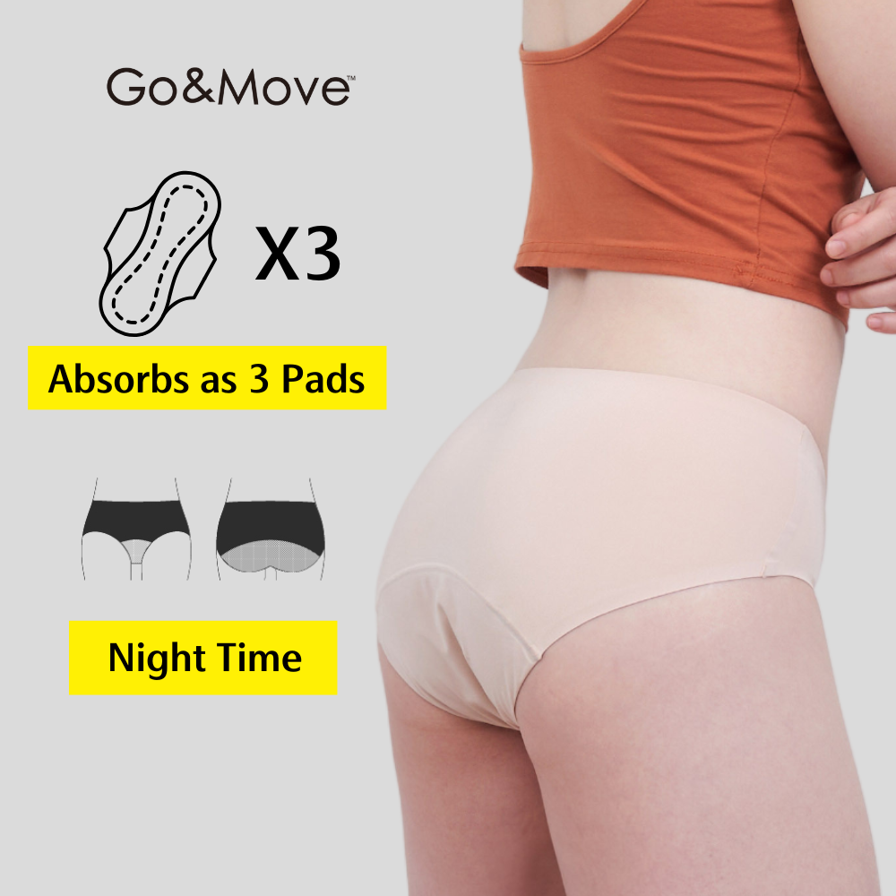 Mid-Waisted Seamless Leak-proof Briefs - Daytime, Moderate Flow